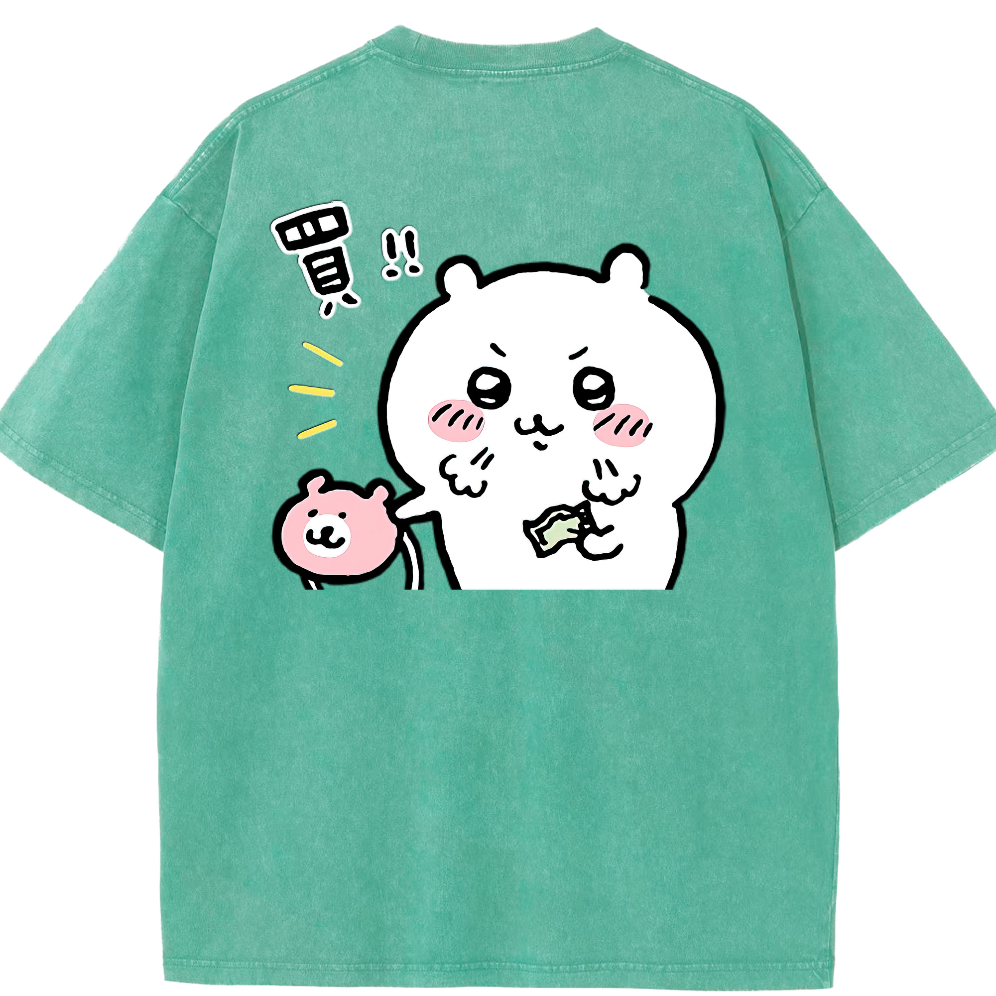 （画像用） ちいかわ ちいかわ Chii-kawa chiikawa 綿100% ヴィンテージ風 半袖Tシャツ（背面プリント）